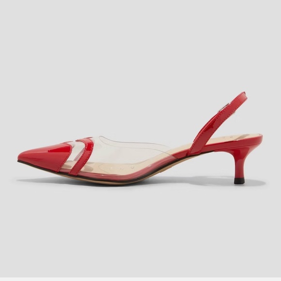 A New Day | Eleanor Heart Kitten Heels Clear Strap Dressy | Size 8.5 - Picture 5 of 6